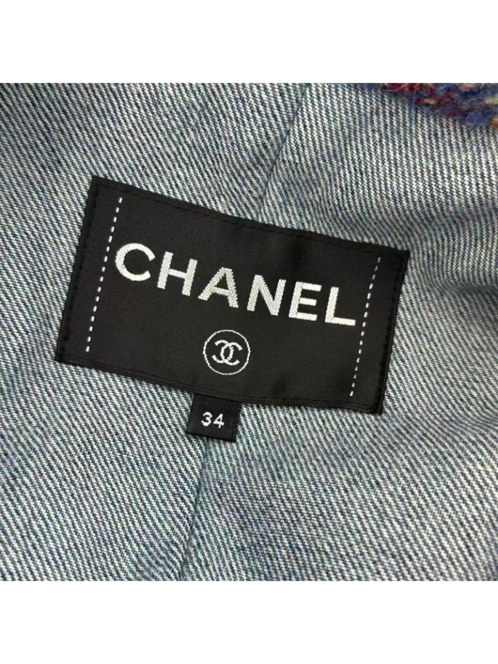 Chanel Jacket Denim Tweed Gripoix Blue - Picture 7 of 11